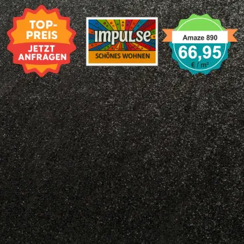 JAB Amaze – quadratische Draufsicht Velours-Teppichboden in fraise mit Preisaufdruck